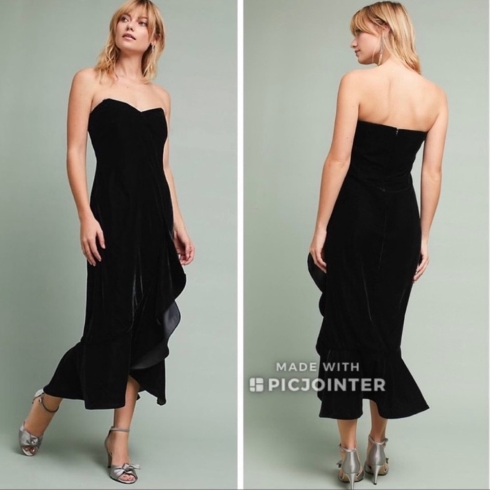 Shoshanna Velvet Ruffled Dress